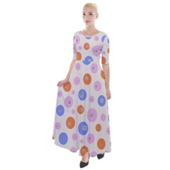 Colorful Balls Half Sleeves Maxi Dress by SychEva