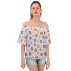 Colorful Balls Off Shoulder Short Sleeve Top by SychEva