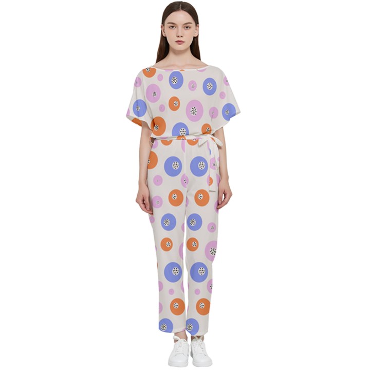 Colorful Balls Batwing Lightweight Jumpsuit