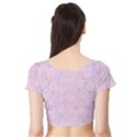 Multicolored Circles On A Pink Background Short Sleeve Crop Top View2