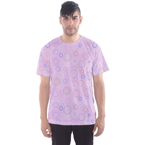 Multicolored Circles On A Pink Background Men s Sport Mesh Tee by SychEva