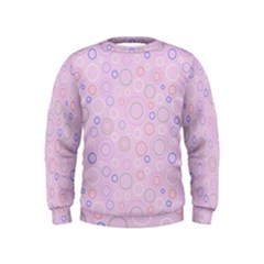 Multicolored Circles On A Pink Background Kids  Sweatshirt by SychEva