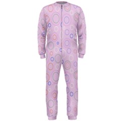 Multicolored Circles On A Pink Background Onepiece Jumpsuit (men)  by SychEva