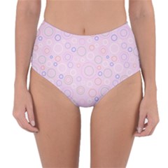 Multicolored Circles On A Pink Background Reversible High-waist Bikini Bottoms by SychEva