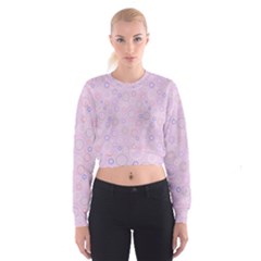 Multicolored Circles On A Pink Background Cropped Sweatshirt by SychEva