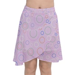 Multicolored Circles On A Pink Background Chiffon Wrap Front Skirt by SychEva