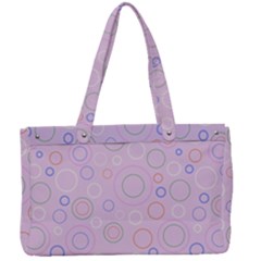 Multicolored Circles On A Pink Background Canvas Work Bag by SychEva