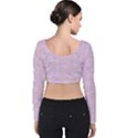 Multicolored Circles On A Pink Background Velvet Long Sleeve Crop Top View2