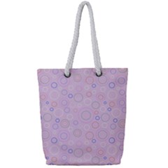 Multicolored Circles On A Pink Background Full Print Rope Handle Tote (small) by SychEva