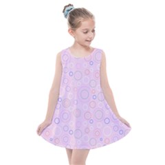 Multicolored Circles On A Pink Background Kids  Summer Dress by SychEva