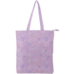 Multicolored Circles On A Pink Background Double Zip Up Tote Bag by SychEva