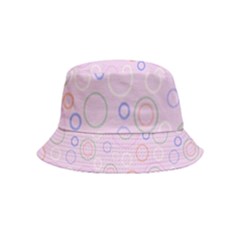 Multicolored Circles On A Pink Background Bucket Hat (kids) by SychEva