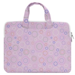 Multicolored Circles On A Pink Background Macbook Pro Double Pocket Laptop Bag (large) by SychEva