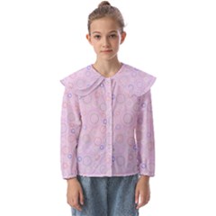 Multicolored Circles On A Pink Background Kids  Peter Pan Collar Blouse by SychEva