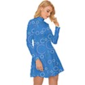 Circles Long Sleeve Velour Longline Dress View3