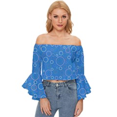 Circles Off Shoulder Flutter Bell Sleeve Top by SychEva