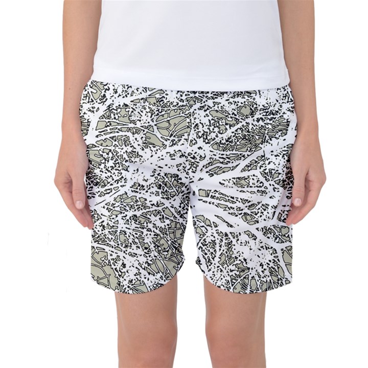 Linear Art Botanic Illustration Women s Basketball Shorts