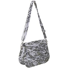 Linear Art Botanic Illustration Saddle Handbag by dflcprintsclothing