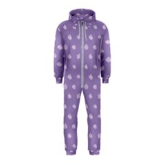 Pink Clouds On Purple Background Hooded Jumpsuit (kids) by SychEva