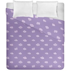 Pink Clouds On Purple Background Duvet Cover Double Side (california King Size) by SychEva