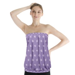 Pink Clouds On Purple Background Strapless Top by SychEva