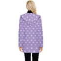 Pink Clouds On Purple Background Button Up Hooded Coat  View2