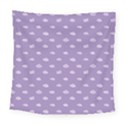 Pink Clouds On Purple Background Square Tapestry (Large) View1