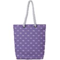 Pink Clouds On Purple Background Full Print Rope Handle Tote (Small) View1