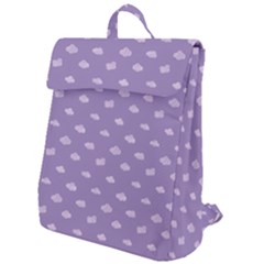 Pink Clouds On Purple Background Flap Top Backpack by SychEva