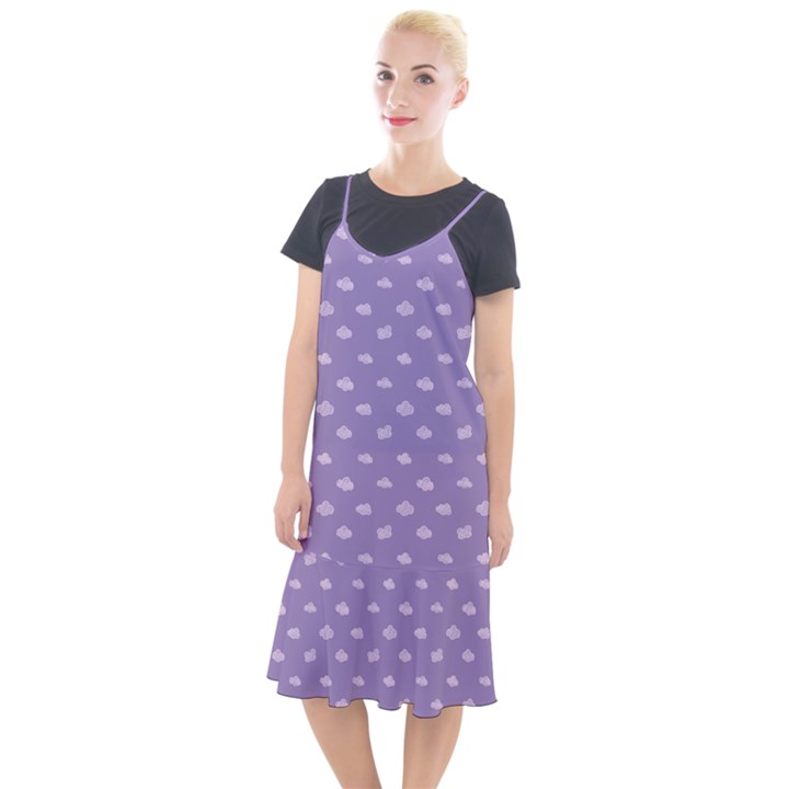 Pink Clouds On Purple Background Camis Fishtail Dress