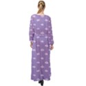 Pink Clouds On Purple Background Maxi Chiffon Beach Wrap View2