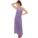 Pink Clouds On Purple Background V-Neck Chiffon Maxi Dress View1