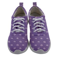 Pink Clouds On Purple Background Athletic Shoes by SychEva