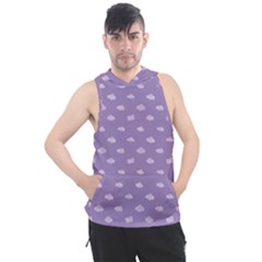 Pink Clouds On Purple Background Men s Sleeveless Hoodie by SychEva