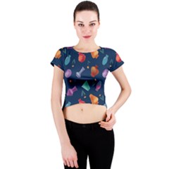 Jugs And Vases Crew Neck Crop Top by SychEva