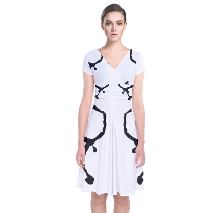 Chirality Short Sleeve Front Wrap Dress