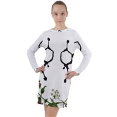 Chirality Long Sleeve Hoodie Dress by Limerence