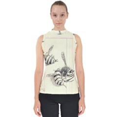 Bees Mock Neck Shell Top by Limerence