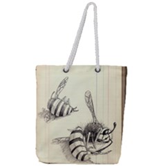 Bees Full Print Rope Handle Tote (large) by Limerence