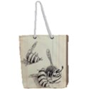 bees Full Print Rope Handle Tote (Large) View2