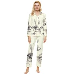 Bees Womens  Long Sleeve Pocket Pajamas Set