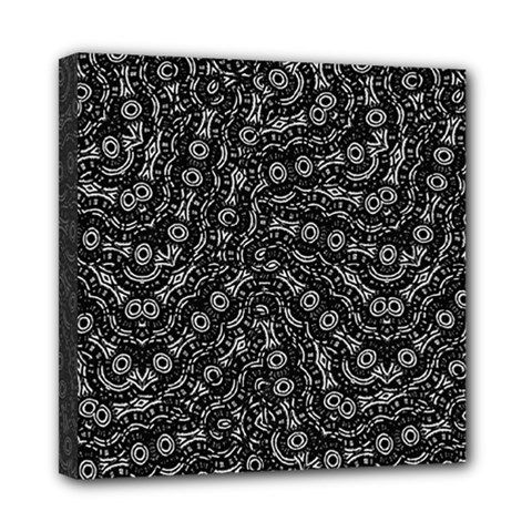 Black And White Modern Intricate Ornate Pattern Mini Canvas 8  X 8  (stretched) by dflcprintsclothing