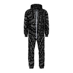 Black And White Modern Intricate Ornate Pattern Hooded Jumpsuit (kids) by dflcprintsclothing