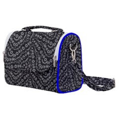 Black And White Modern Intricate Ornate Pattern Satchel Shoulder Bag by dflcprintsclothing