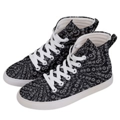 Black And White Modern Intricate Ornate Pattern Men s Hi-top Skate Sneakers by dflcprintsclothing