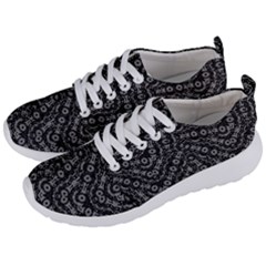 Black And White Modern Intricate Ornate Pattern Men s Lightweight Sports Shoes