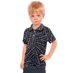 Black And White Modern Intricate Ornate Pattern Kids  Polo Tee