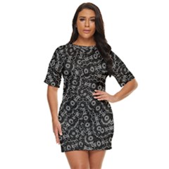 Black And White Modern Intricate Ornate Pattern Just Threw It On Dress