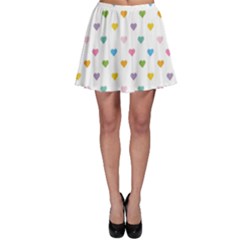 Small Multicolored Hearts Skater Skirt by SychEva