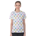 Small Multicolored Hearts Women s Cotton Tee View1